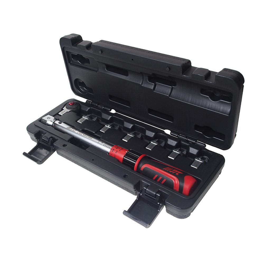 Ключ динамометрический 10-60Нм 9-12мм с рожковыми насадками 7-13мм 8 предметов JTC