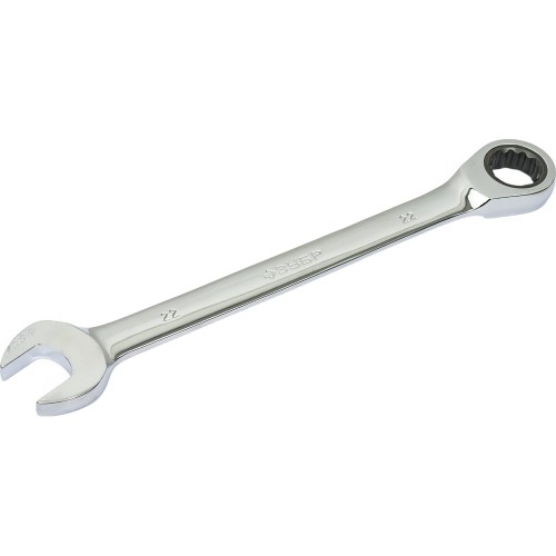 ЗУБР 22 мм, комбинированный трещоточный гаечный ключ, Профессионал (27074-22)