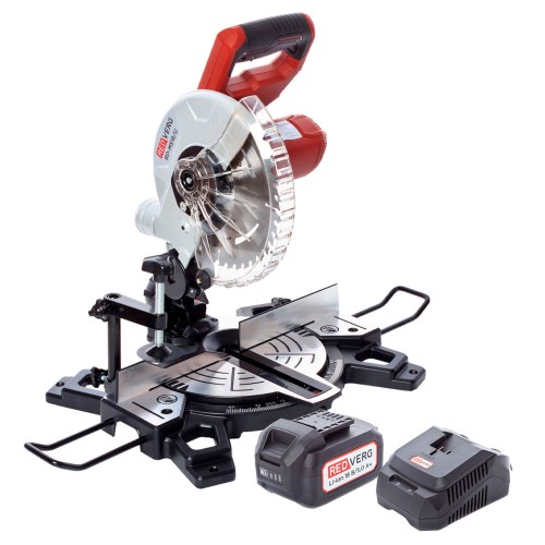 Аккумуляторная торцовочная пила REDVERG RD-MS18/U + ЗУ 4Ач + АКБ 5Ач