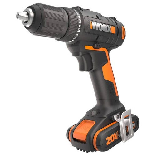 Дрель-шуруповерт аккумуляторная WORX WX108, 45Нм, 20В, 2Ач x2, ЗУ 2А, кейс