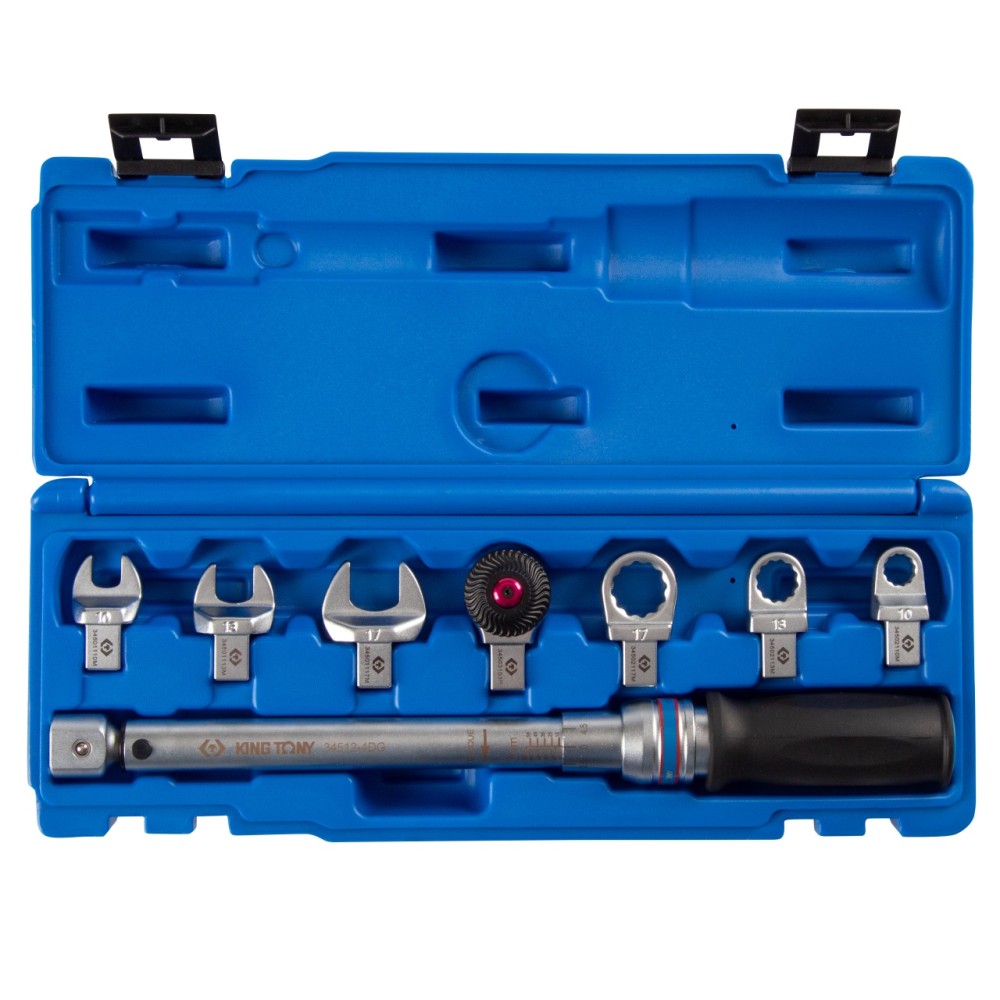 Динамометрический ключ серии "FIT", 9х12 мм с набором насадок 10-17 мм, 10-60 Нм, кейс KING TONY 345