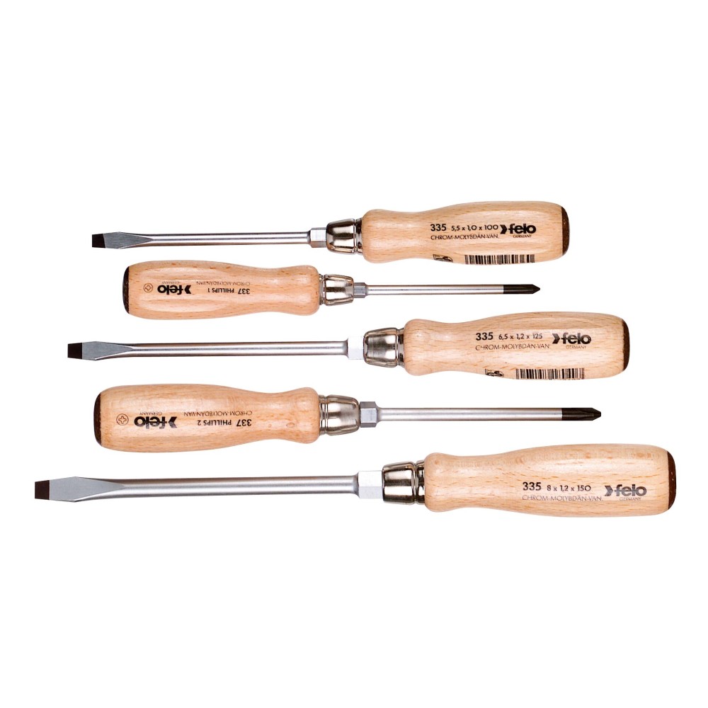 Felo Набор отверток ударных SL/PH с деревянной рукояткой, 5 шт 33595198