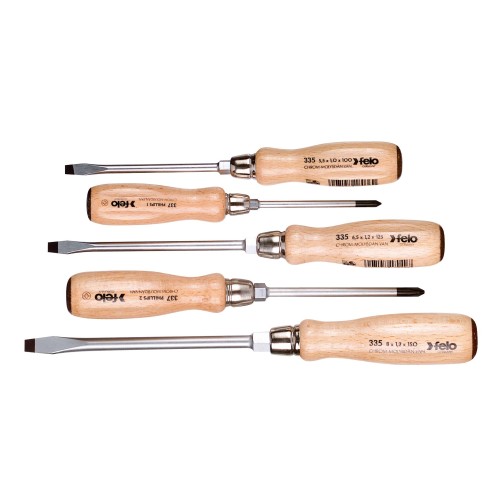 Felo Набор отверток ударных SL/PH с деревянной рукояткой, 5 шт 33595198