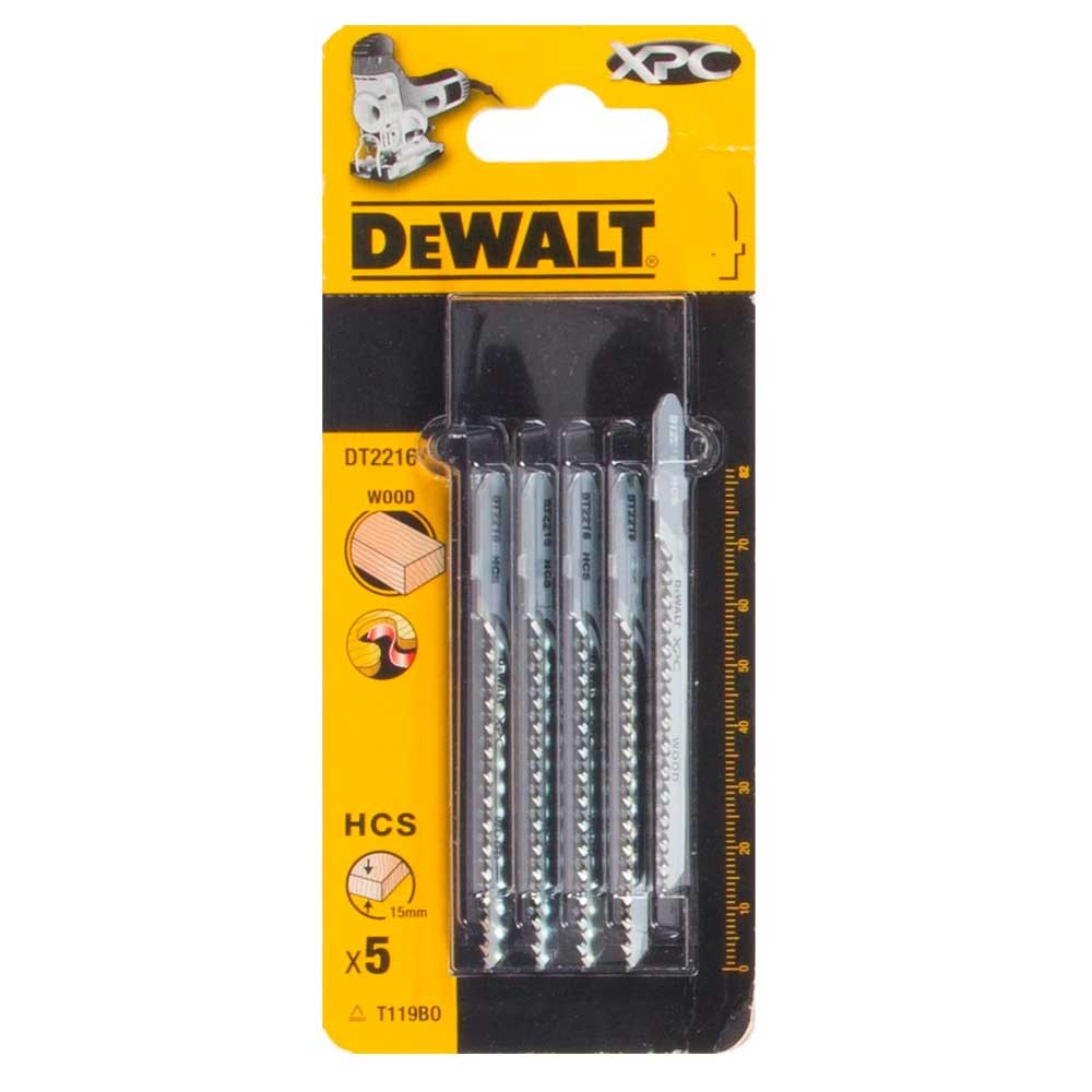 Набор пилок для лобзика по дереву DeWalt DT2216 T119BO 82мм 5шт