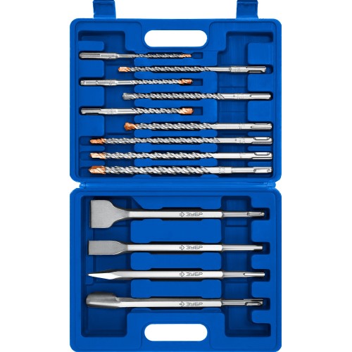 Набор зубил ЗУБР Профессионал БУРАН 13шт 250мм SDS-plus (29360-H13)