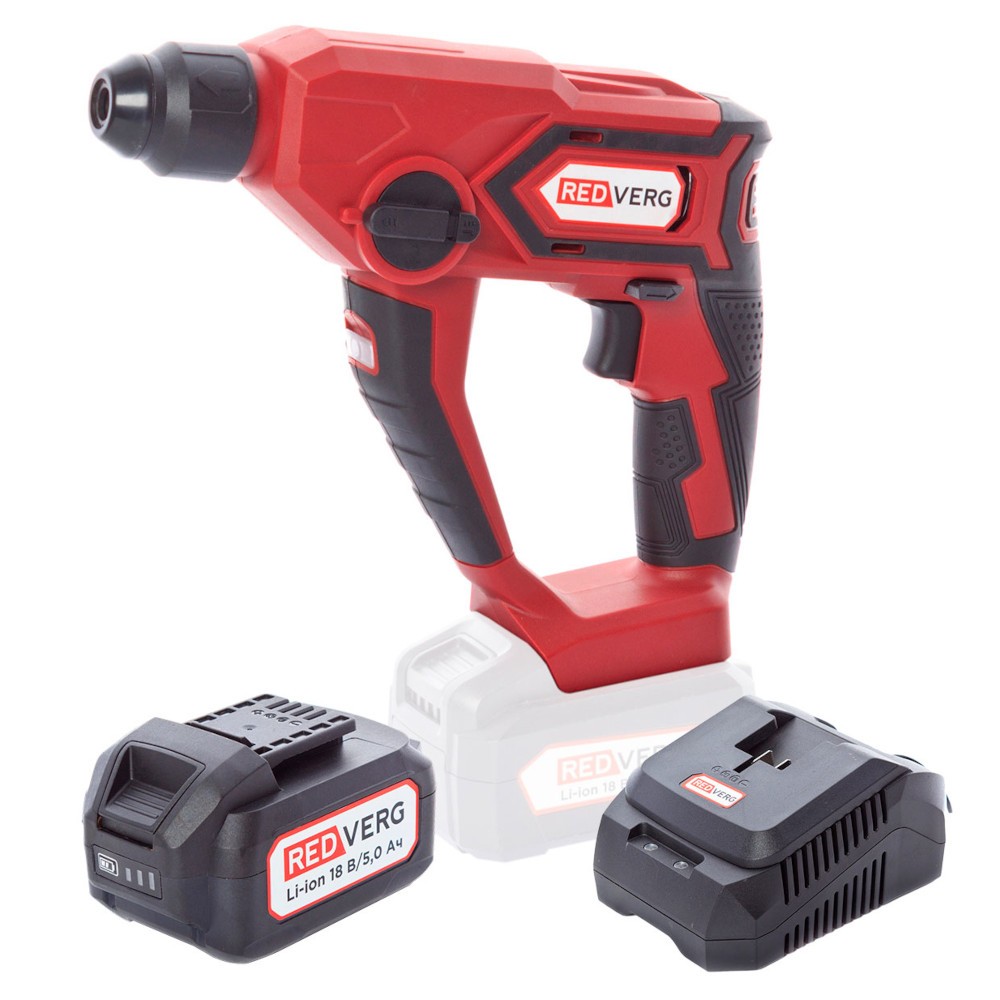 Аккумуляторный перфоратор REDVERG RD-RH18-12/U + ЗУ 4А + АКБ 5Ач