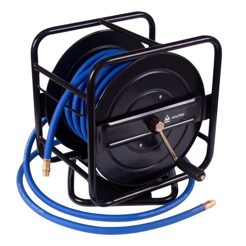 Шланг пневматический 10х15 мм, 20 м, на открытой катушке, ПВХ композитный, резьба 1/4" МАСТАК 684-10