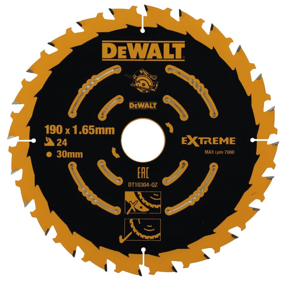 Диск пильный по дереву DeWalt CONSTRUCTION DT10304 190х30мм 24T