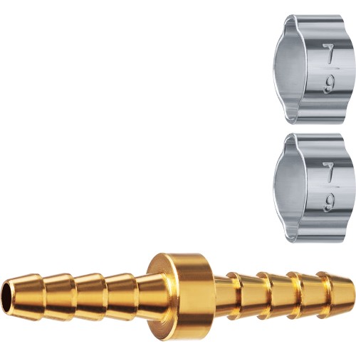 ЗУБР _елочка_-_елочка_, 6 мм с обжимными хомутами, штуцер соединительный, Профессионал (64925-06)