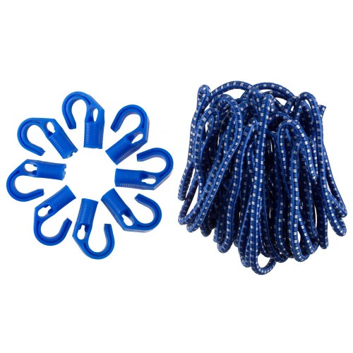 ЗУБР d 8 мм, шнур резиновый крепежный - 10 м, 8 переставных крюков, набор (40511)