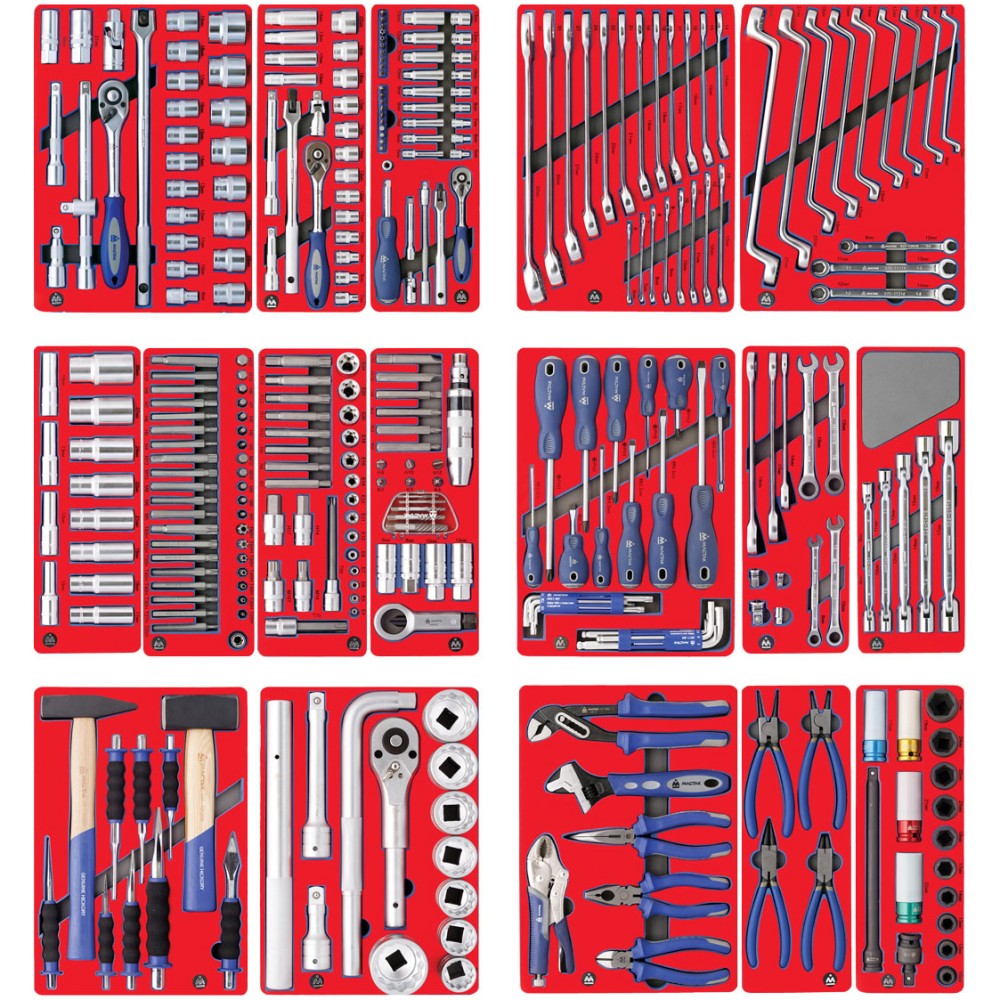 Набор инструментов "ЭКСПЕРТ" для тележки, 17 ложементов, 323 предмета МАСТАК 5-00323