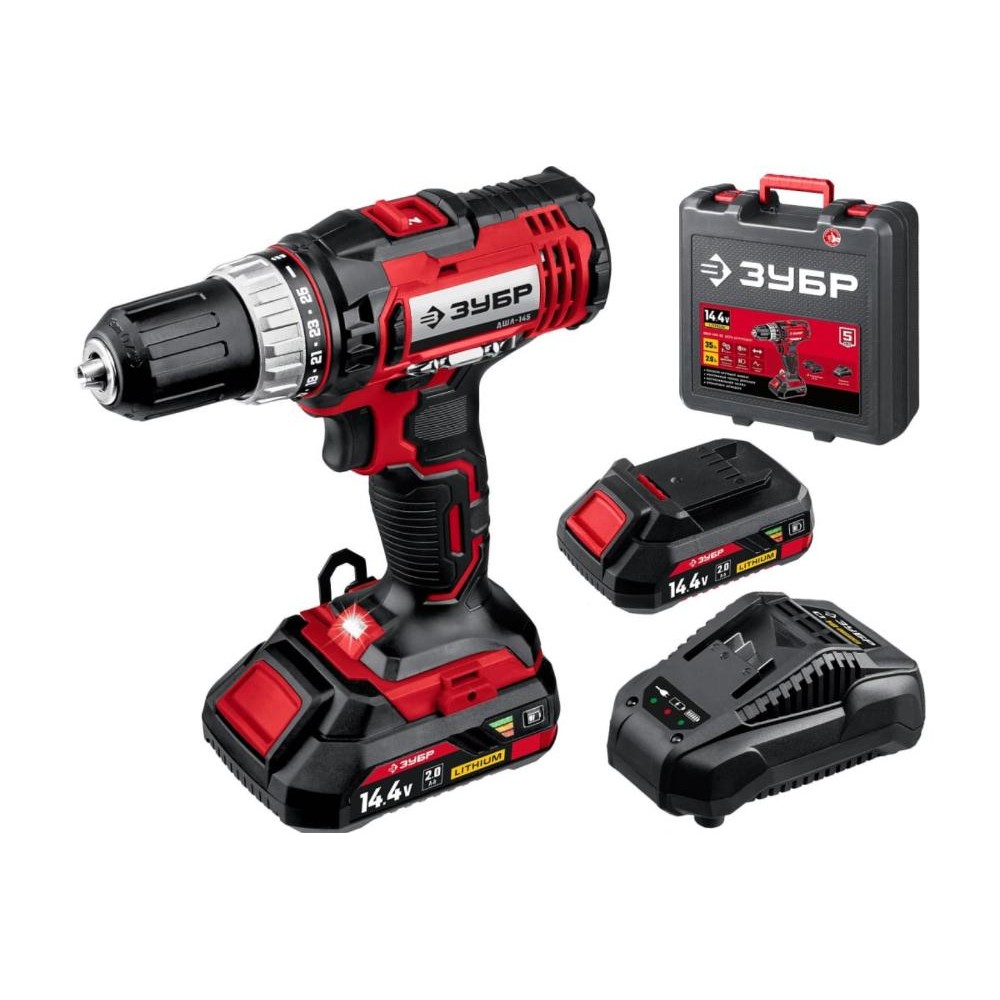 Аккумуляторная дрель-шуруповерт ЗУБР ДШЛ-145-22