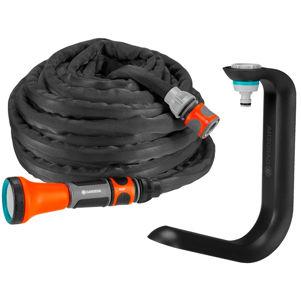 Шланг Gardena Liano 1/2" 10м + комплект для полива + держатель TapFix