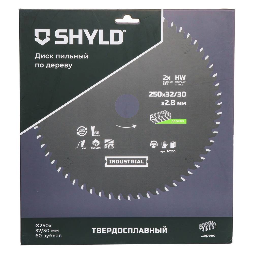 Диск пильный по дереву SHYLD 250х32/30мм 60Т (20250)