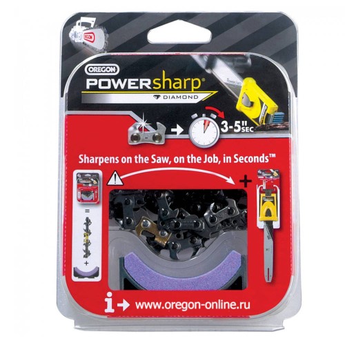 Цепь Oregon 3/8" 1,3мм 50зв + камень для заточки PowerSharp (PS50E)