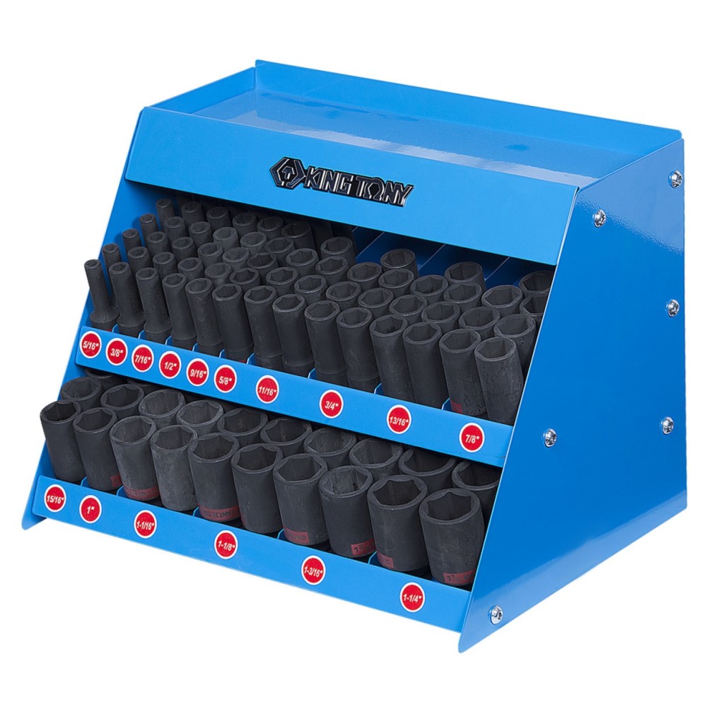 Стенд с ударными глубокими торцевыми головками 1/2", 5/16"-1&1/4", серия 4435S, 110 предметов KING T