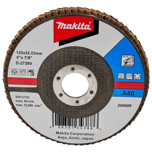 Круг лепестковый торцевой Makita 125x22.2мм P40 (D-27280)