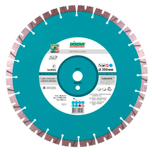 Диск алмазный по бетону, кирпичу и граниту Distar Technic Advanced 1A1RSS/C3-H 350х25.4мм (7025)