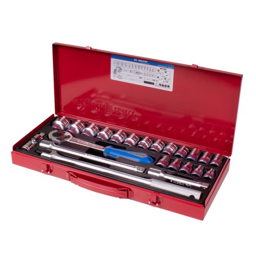 Набор торцевых головок с принадлежностями 1/2", двенадцатигранные, 5/16"-1&1/4", 23 предмета KING TO