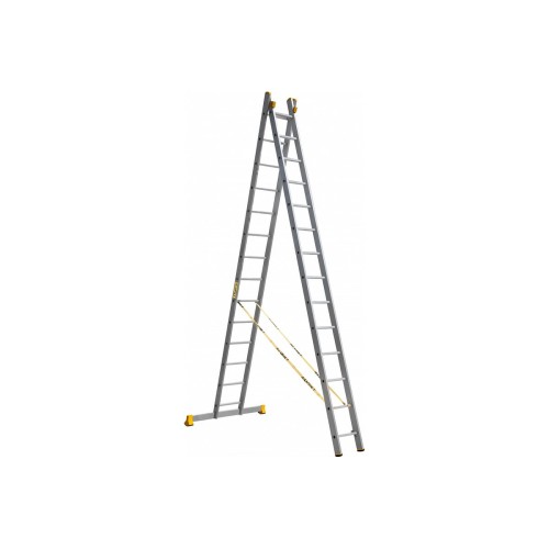 Лестница Алюмет 2*14 алюминиевая профессиональная универсальная