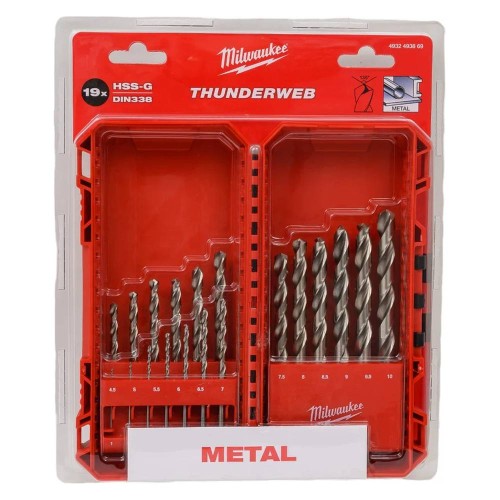 Набор сверл по металлу Milwaukee GEN III THUNDERWEB HSS-G 1-10мм 19шт