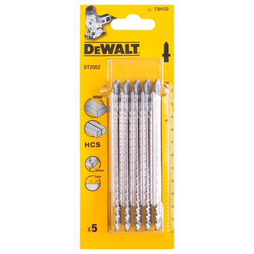 Набор пилок для лобзика по дереву DeWalt DT2052 T301CD 116мм 5шт