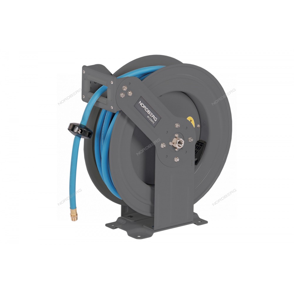 Шланг воздушный c двойным армированием на стальной катушке, гибридный ПВХ диам. 12,5х19мм, 20 м NORD