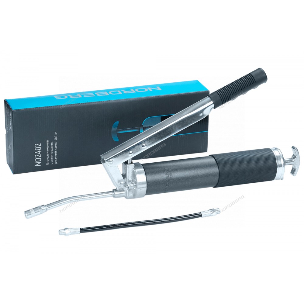 Шприц плунжерный NORDBERG 2-х поршневой для густой смазки, 400мл NO2402