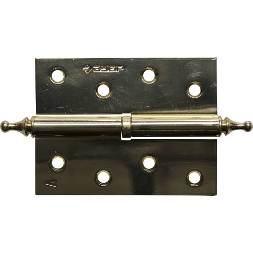 ЗУБР 100 х 75 х 2.5 мм, разъемная, левая, цвет латунь (PB), 2 шт, карточная петля (37605-100-1L)