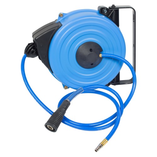 Шланг пневматический на автоматической катушке 8х12 мм, 15 м, полиуретановый, резьба 1/4" KING TONY