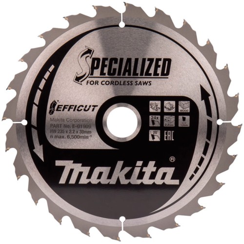 Диск пильный по дереву Makita 235x30мм 24T (E-01909)
