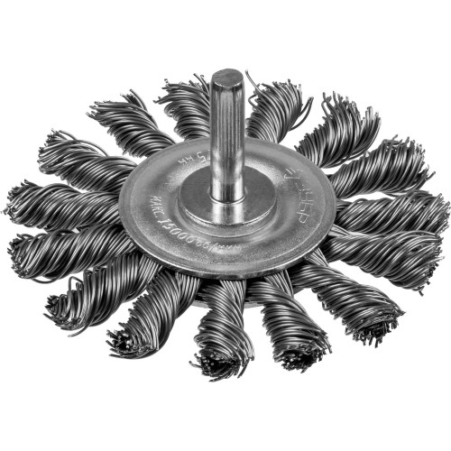 ЗУБР 75 мм, жгутированная стальная проволока 0.5 мм, щетка дисковая для дрели, Профессионал (3522-075)
