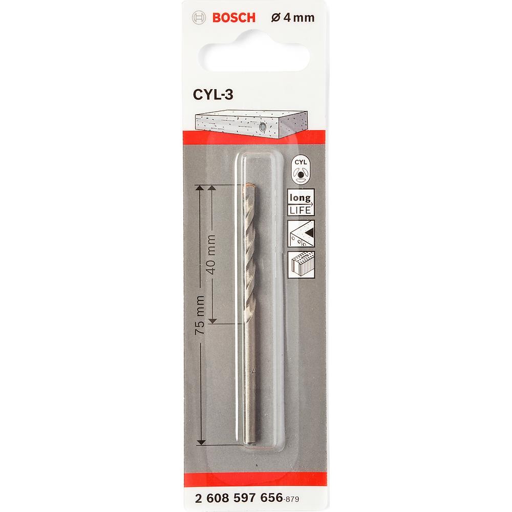 Сверло по бетону Bosch Silver Percussion 4х75мм (656)