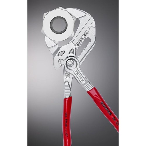 Клещи переставные-гаечный ключ, зев 40 мм, длина 180 мм, хром, обливные ручки