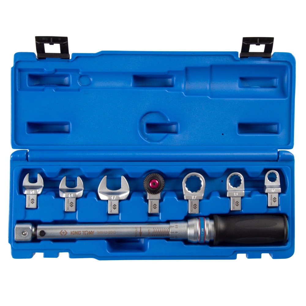 Динамометрический ключ серии "FIT", 9х12 мм с набором насадок 10-17 мм, 4-20 Нм, кейс KING TONY 3451