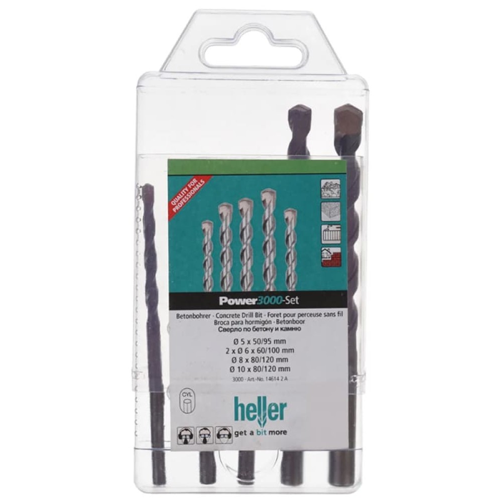 Набор сверл по бетону Heller 5-10мм 5шт (14614)