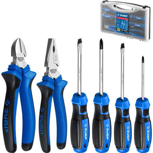 ЗУБР 6 шт, набор слесарных инструментов, Профессионал (2201-H6)