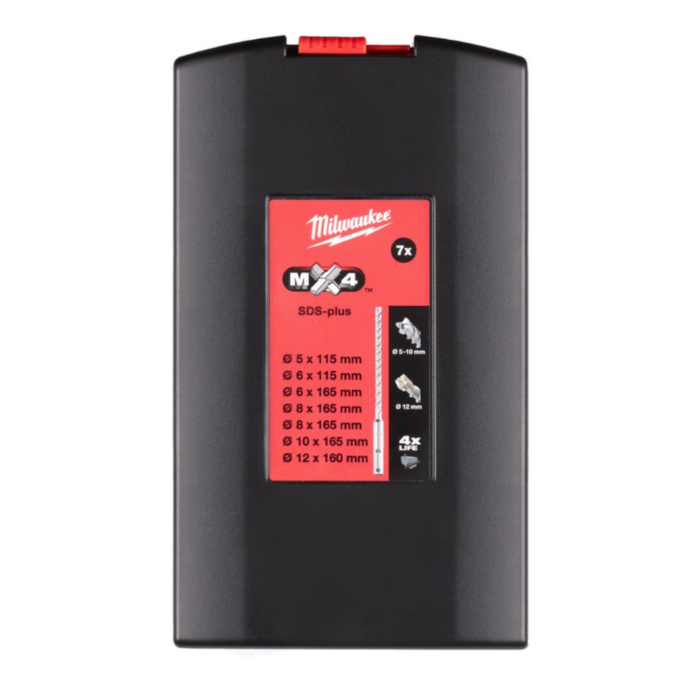 Набор буров SDS-plus Milwaukee MX4 5-12мм 7шт (4932478626)