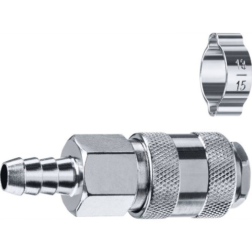 Переходник ЗУБР штуцер _елочка_, 10 мм - рапид муфта с обжимным хомутом (64917-10)