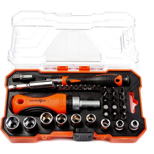 Набор отвертка с битами и головками Квалитет "Сделай сам" 38 предметов НОБГ-38