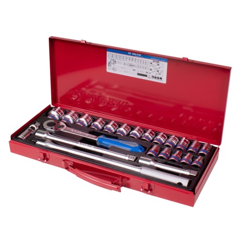 Набор торцевых головок с принадлежностями 1/2", 12-гранные, 10-32 мм, 23 предмета KING TONY