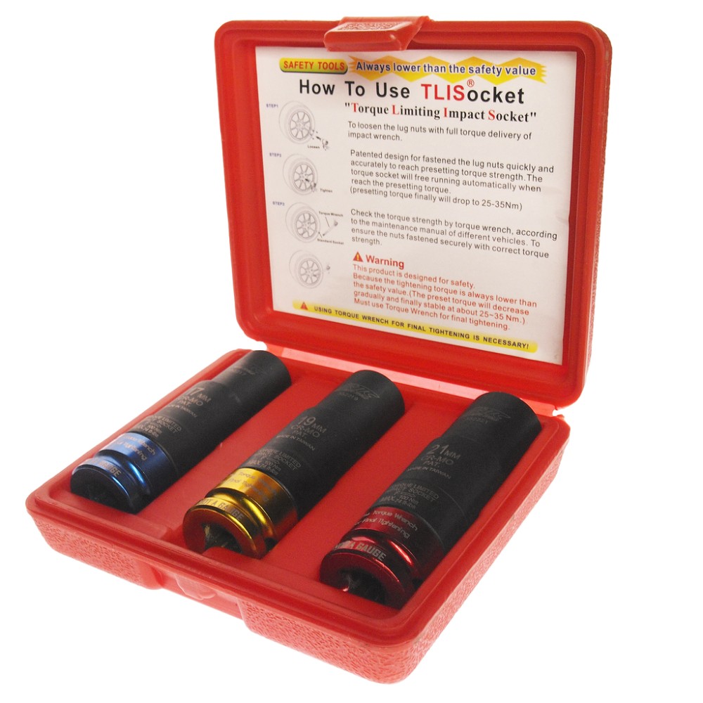 Набор головок торцевых ударных с фиксированным усилием 17,19,21мм 3 предмета в кейсе JTC