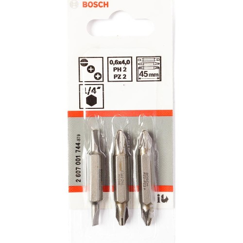 Набор бит Bosch 45мм двусторонние 3шт (744)