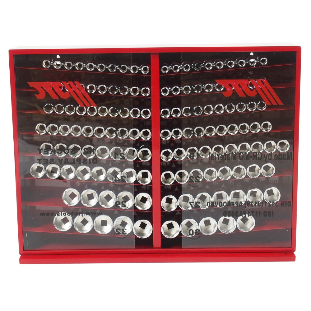 Набор головок торцевых 1/2" 6-ти гранных 10-32мм 137 предметов в металлическом шкафу JTC