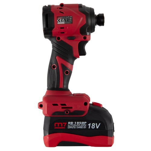 Аккумуляторный шуруповерт, ударный, 18 В, 4 предмета, кейс MIGHTY SEVEN DS-202A