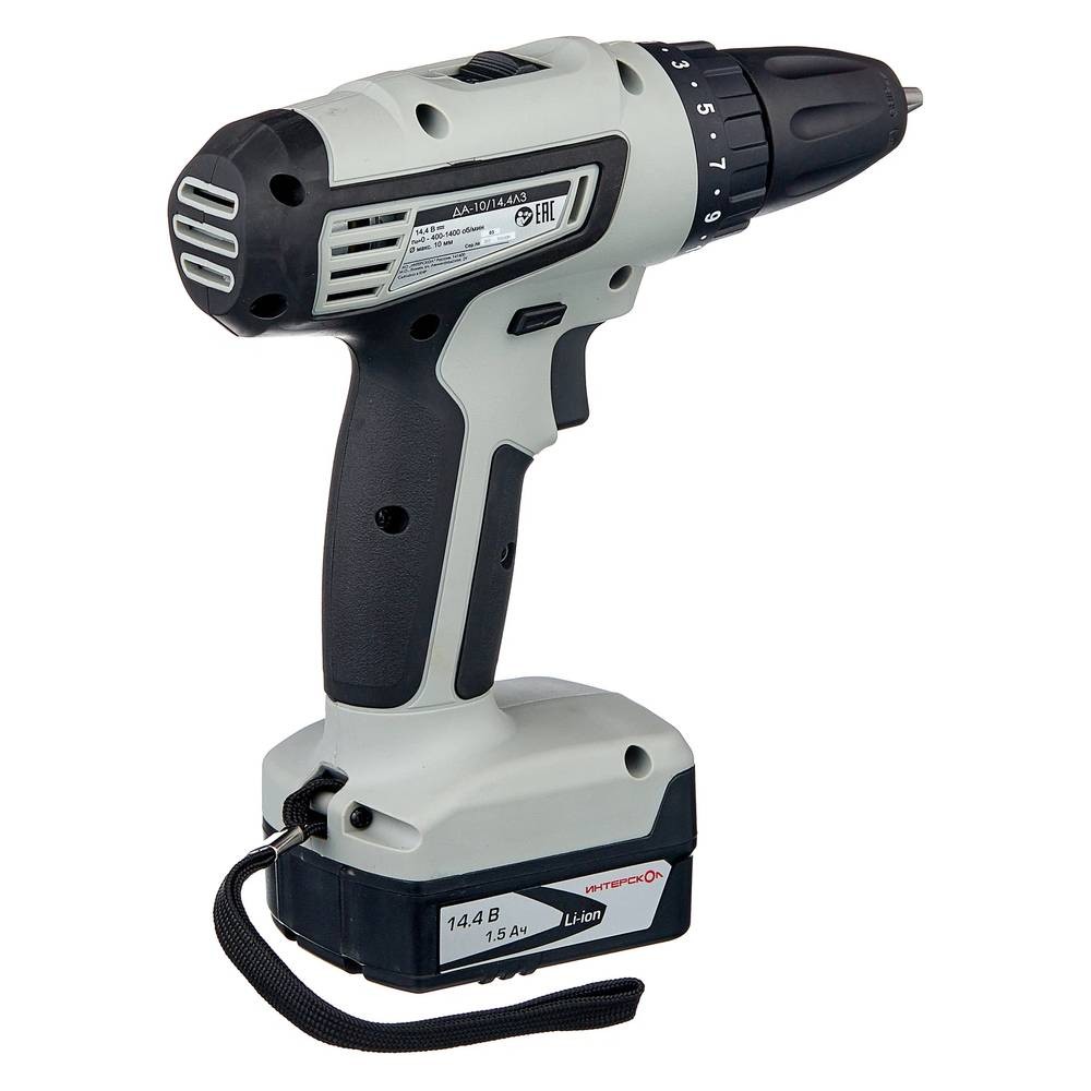 Аккумуляторная дрель-шуруповерт ИНТЕРСКОЛ ДА-10/14,4Л3