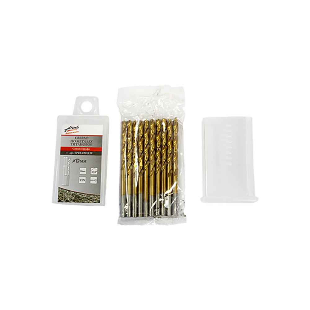 Сверло по металлу Атака 4.6х80мм 10шт титан (8076860)