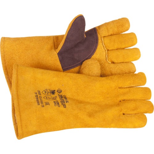 ЗУБР ЭКСПЕРТ утепленные 350 мм, XL (10), спилковые, для сварки и тяжелых механических работ, термостойкие краги, Профессионал (11335-XL)