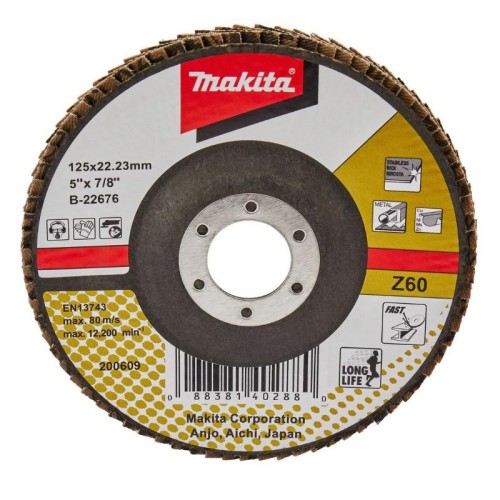 Круг лепестковый торцевой Makita 125x22.2мм P60 (B-22676)