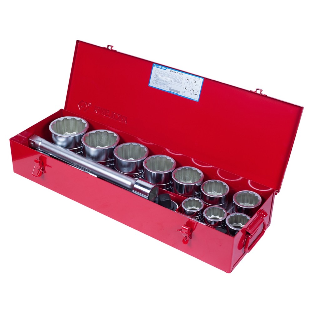 Набор торцевых головок с принадлежностями 1" 36-80мм, 14 предметов KING TONY